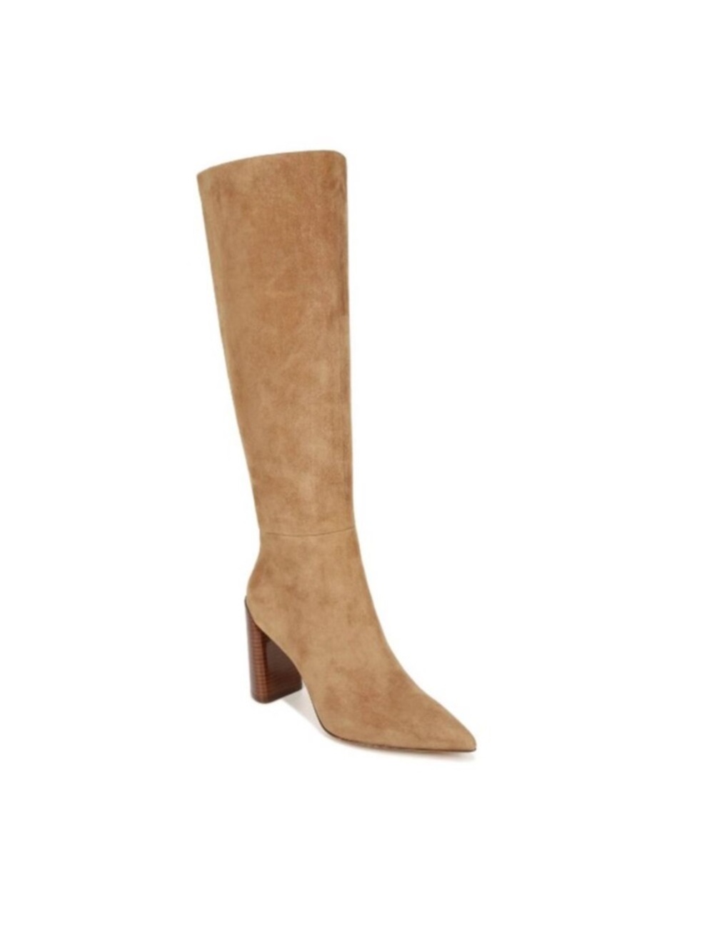 Vince Tall Pointed-Toe Suede Knee-High Boot in Tan